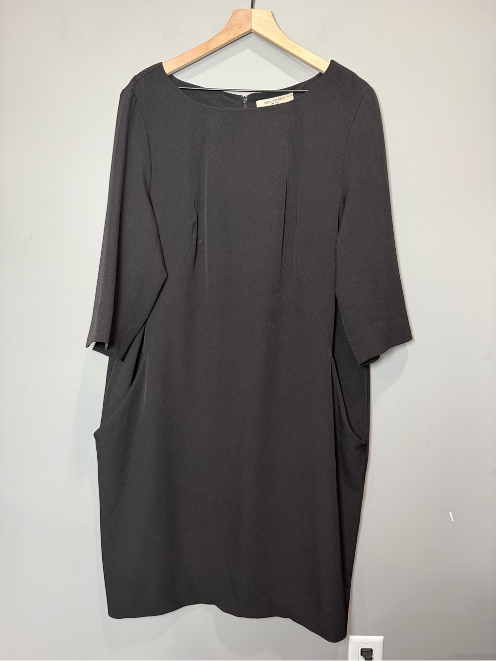 MM.LaFleur Black Shift Dress‎ +3 Minimalist Career Office Pocket Dress